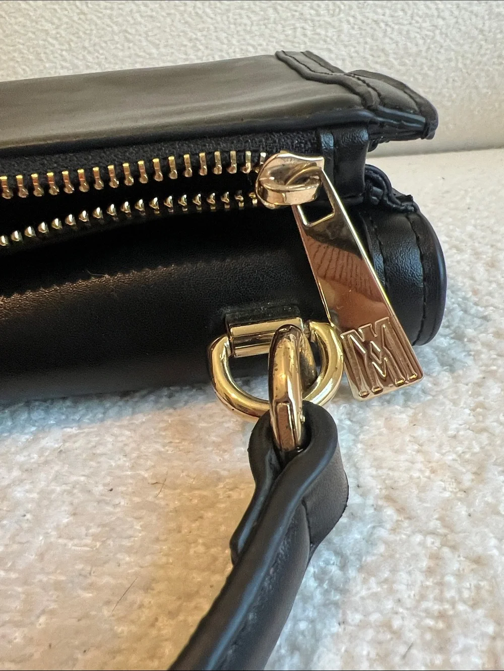 Antonio Melani Black Leather Handbag Designer Luxury Purse Top Handle Purse